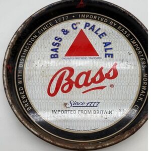 Vtg Bass Ale Metal Tray‎ England Since 1777 Bass Importers  rust scraps rough